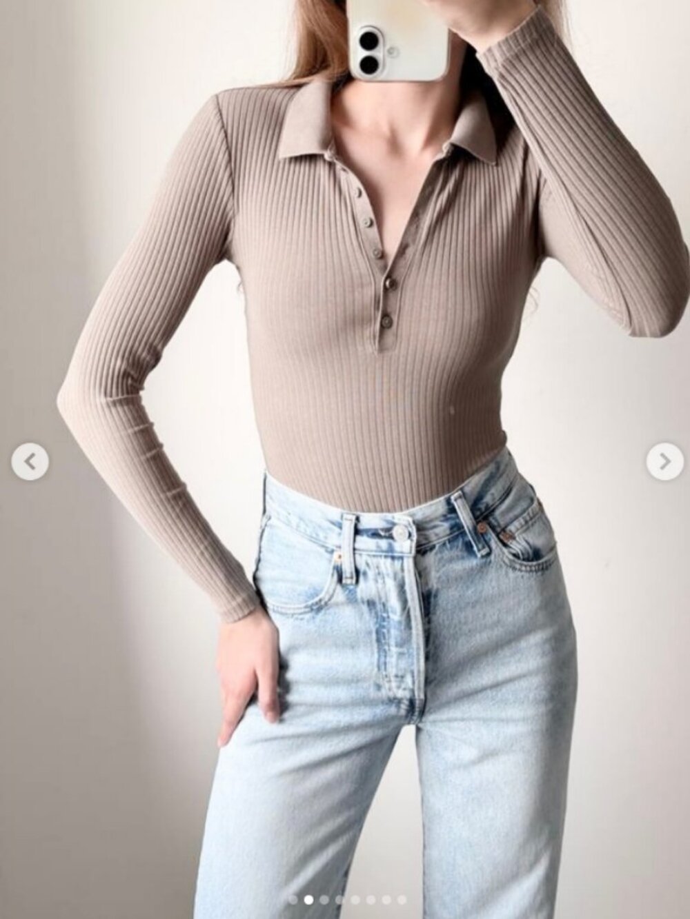 NWOT ZARA Ribbed Polo Collar Bodysuit | Small